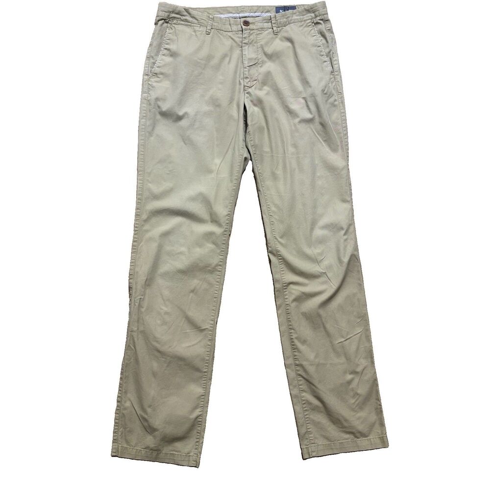 Bonobos Chino Pants Mens 34x36 Khaki Straight Leg 100% Cotton Preppy